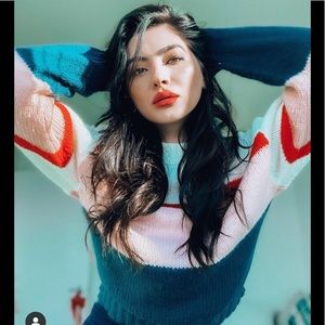 Rebecca Minkoff White Blue Stripe Crew-Neck